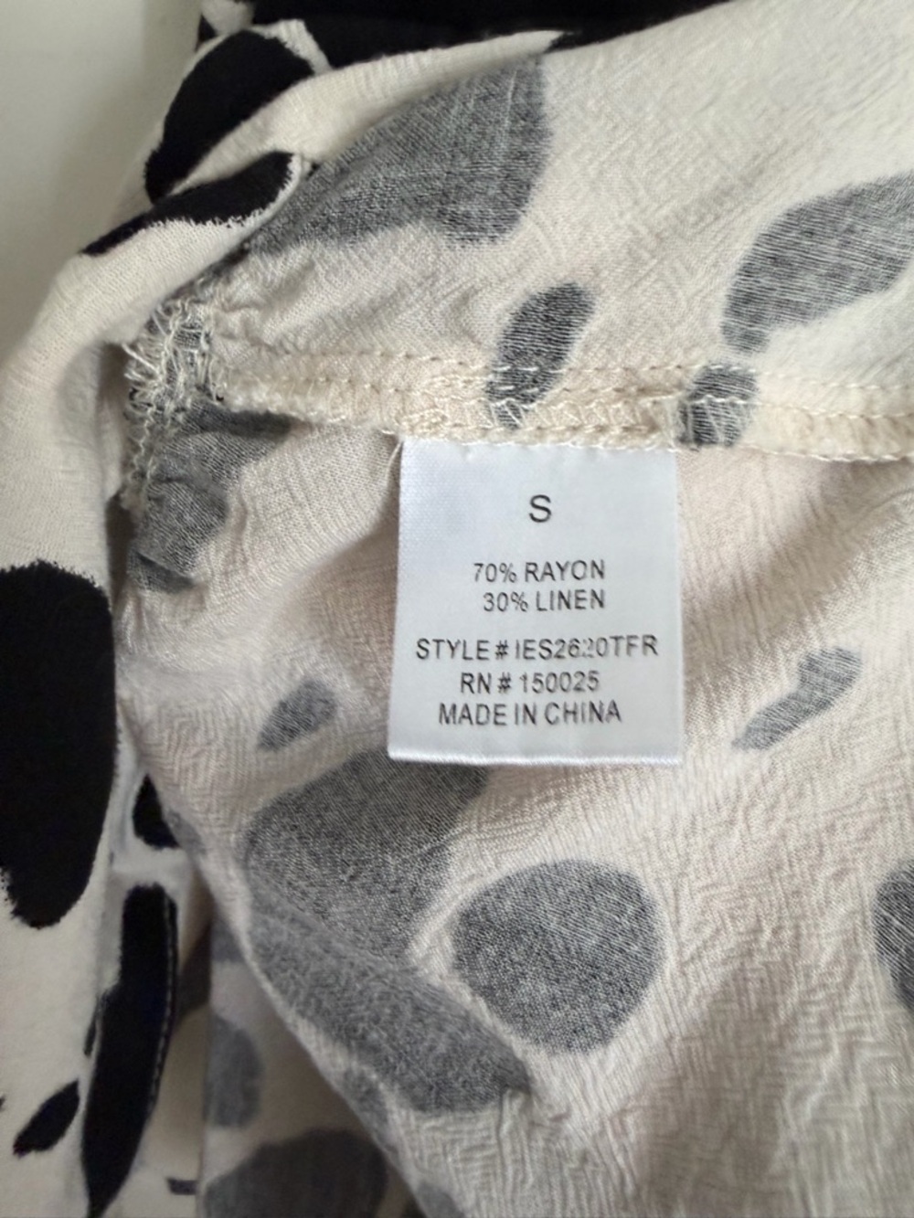 Mi ami Black and White Cow Print Ruffle Tank Top linen rayon S boho western boho - Picture 4 of 5